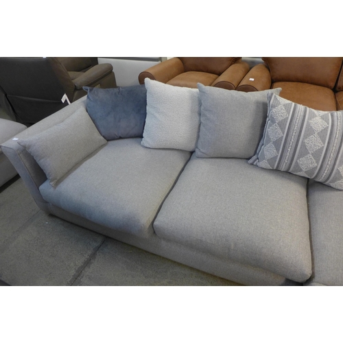 1528 - A grey hopsack corner sofa