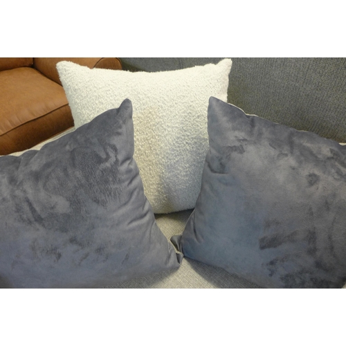 1528 - A grey hopsack corner sofa