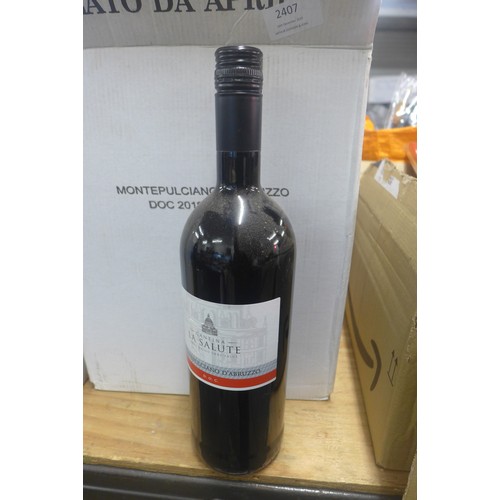 2407 - A case of 6 x 1 litre bottles of Montepulciano D'abruzzo red wine