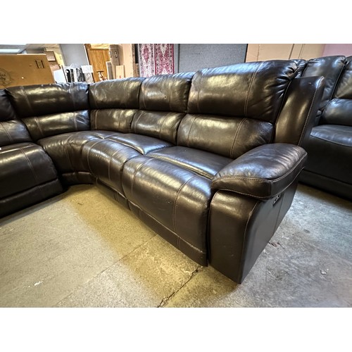 1507 - Dunhill Leather Power Reclining Motion Brown corner Sofa, original RRP £1499.91 + VAT * This lot is ... 