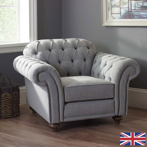 1514 - Bordeaux Grey Fabric Button Back 'Mushroom' Chair, original RRP £583.33 + VAT * This lot is subject ... 