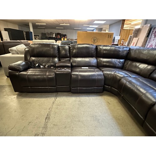 1507 - Dunhill Leather Power Reclining Motion Brown corner Sofa, original RRP £1499.91 + VAT * This lot is ... 