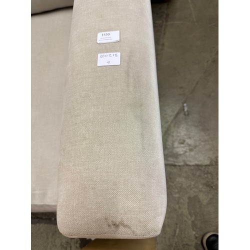 1530 - A sandstone upholstered loveseat, some marks