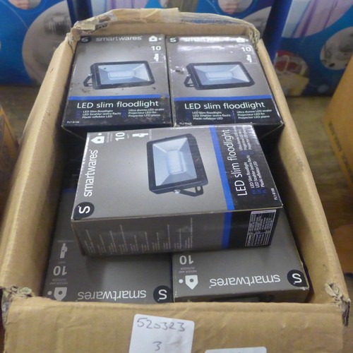 2354 - A box of 15 Smartwares low LED slim floodlights