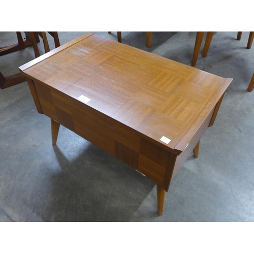 10 - A teak sewing box