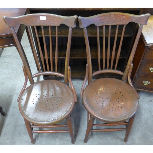 127 - A pair of early 20th Century beech bentwood chairs