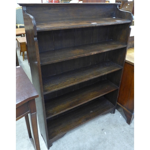 128 - An Edward VII oak open bookcase