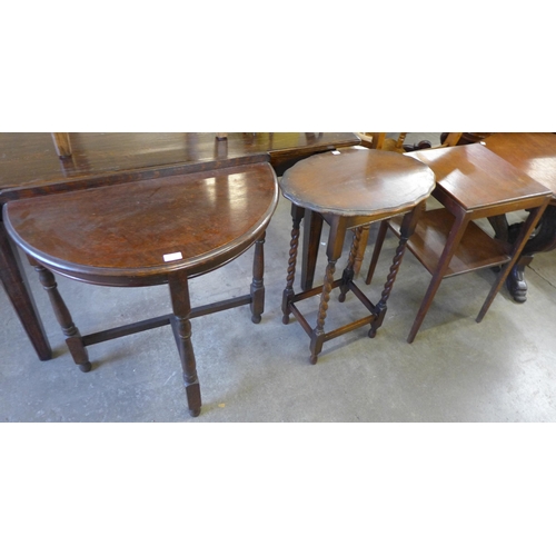 132 - Three oak occasional tables