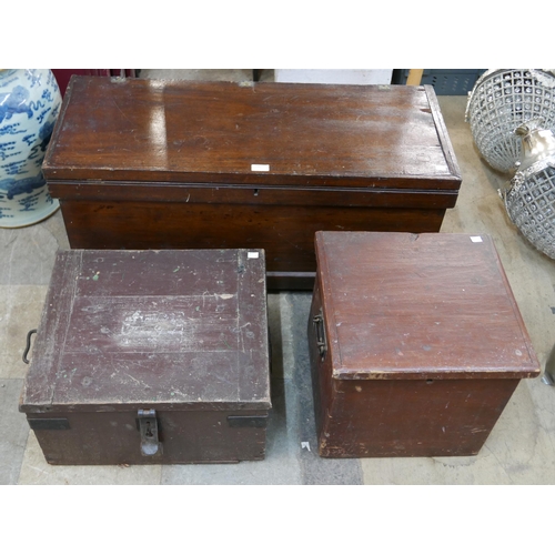 200 - A Victorian mahogany tool chest and two others