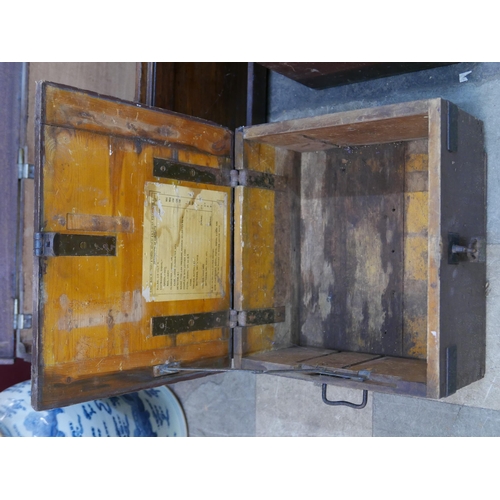 200 - A Victorian mahogany tool chest and two others