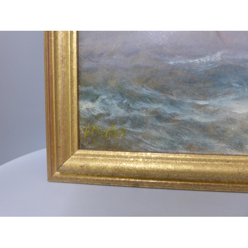 214 - E. Chester (late19th/early 20th Century), pair of seascapes, oil on board, framed