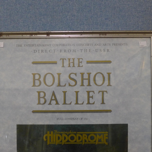 221 - A Birmingham Hippodrome Bolshoi Ballet print, framed