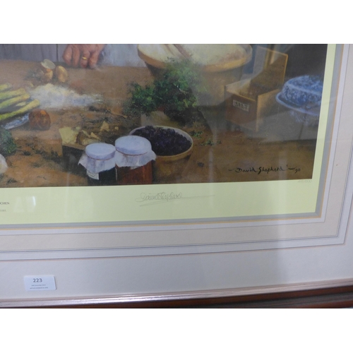 223 - A signed limited edition David Shepherd print, Granny's Kitchen, framed