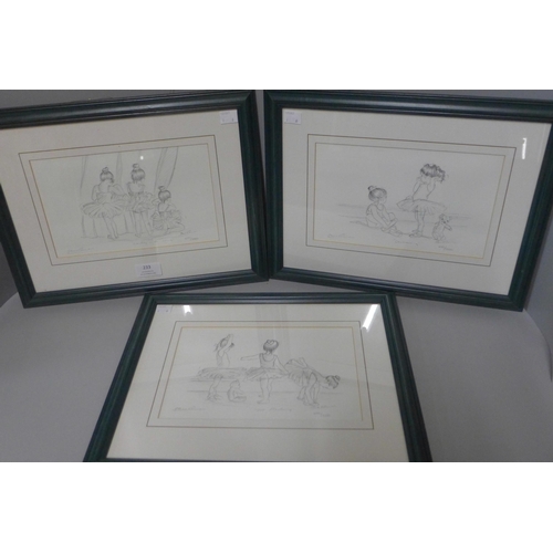 233 - Six Steve O'Connell limited edition ballet prints, framed