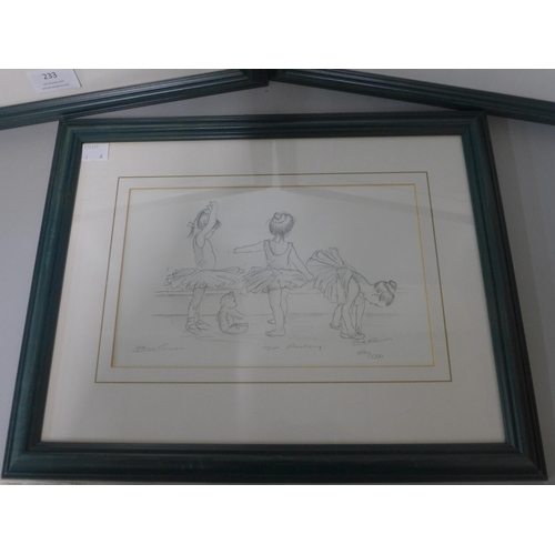 233 - Six Steve O'Connell limited edition ballet prints, framed