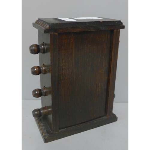 238 - A Victorian oak perpetual desk calendar