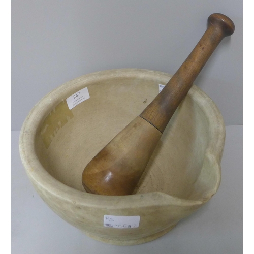 247 - A vintage pestle and mortar