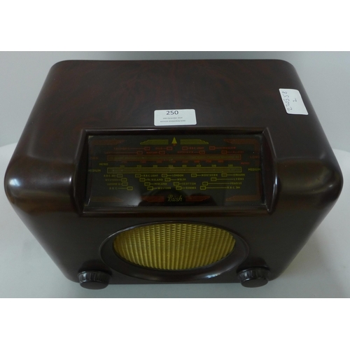 250 - A Bush Bakelite radio, DAC90A