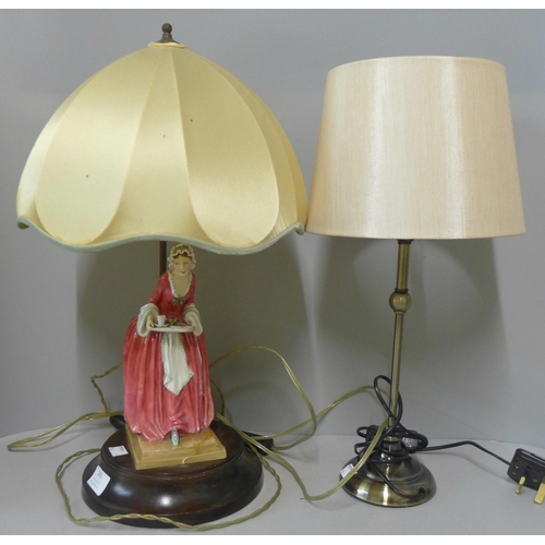 265 - A figural table lamp and one other