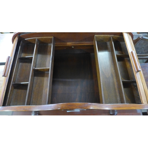 34A - A teak tambour sewing box