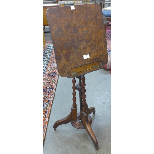 48 - A Victorian mahogany and figured walnut reading stand, made by T. H Filmer and Sons, Berners Street,... 