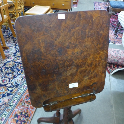 48 - A Victorian mahogany and figured walnut reading stand, made by T. H Filmer and Sons, Berners Street,... 