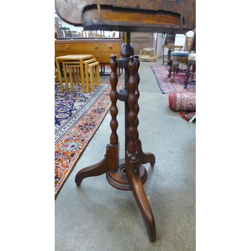 48 - A Victorian mahogany and figured walnut reading stand, made by T. H Filmer and Sons, Berners Street,... 