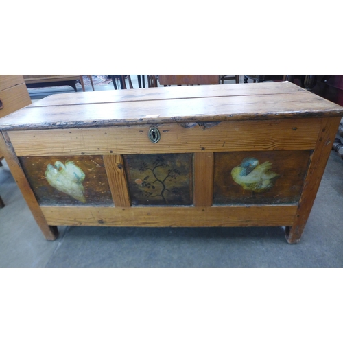 50 - A Victorian pine blanket chest