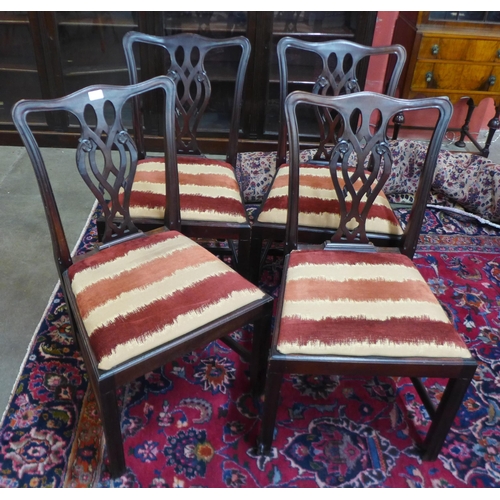 62 - A set of four George III mahogany dining chairs