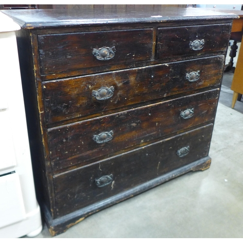 73 - A George III stained pine chest of drawers