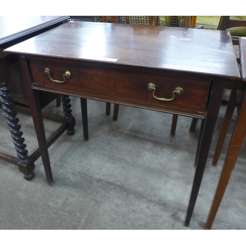 80 - A George III mahogany single drawer side table