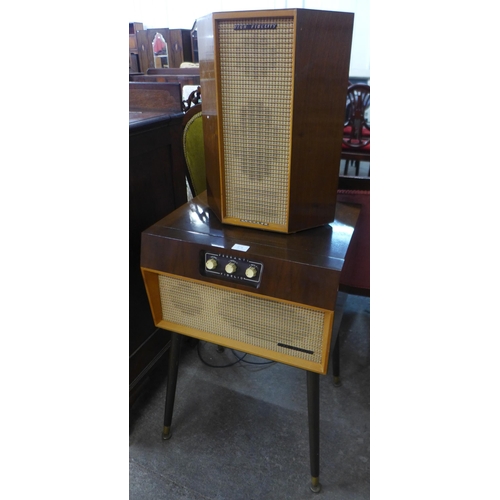 8B - A vintage Fidelio-Ferranti  walnut record player with matching speaker