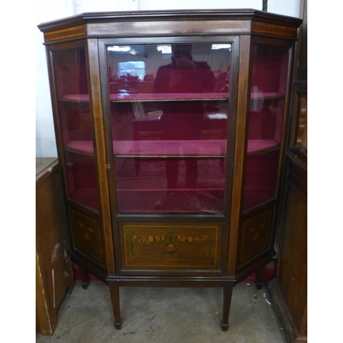 95 - An Edward VII painted mahogany splay fromt display cabinet