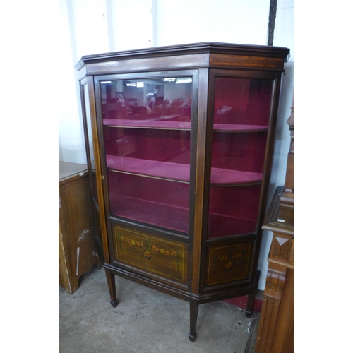 95 - An Edward VII painted mahogany splay fromt display cabinet