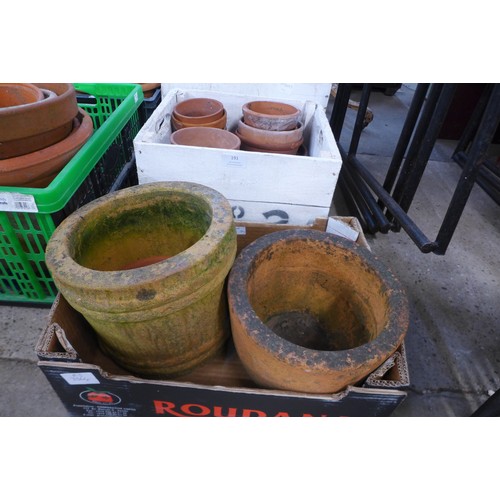 191 - Assorted terracotta plant pots