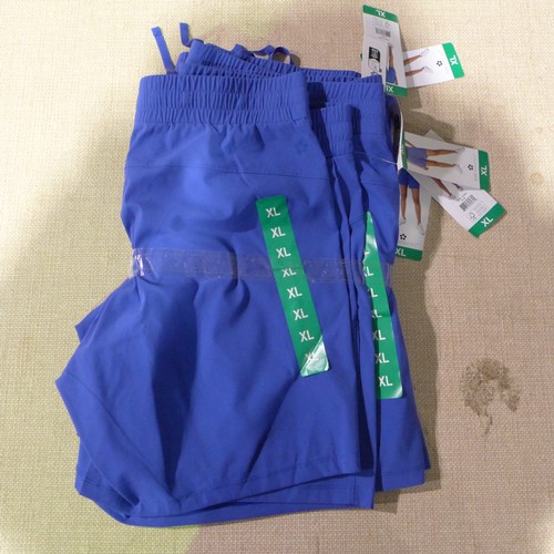Five pairs of women's blue Tuff Athletics shorts - size XL * this lot is  subject to VAT