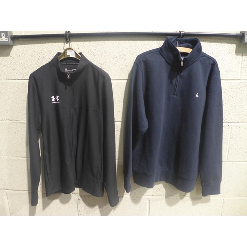 3366 - Two men's zip up tops - Under Armour, size L and Jack Wills, size XL *This lot is subject to VAT