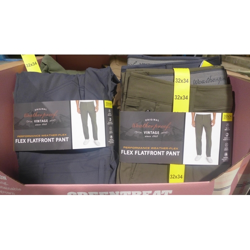 3377 - Assorted men's Flex flat front perfoemance pants, mixed sizes and colours *This lot is subject to VA... 