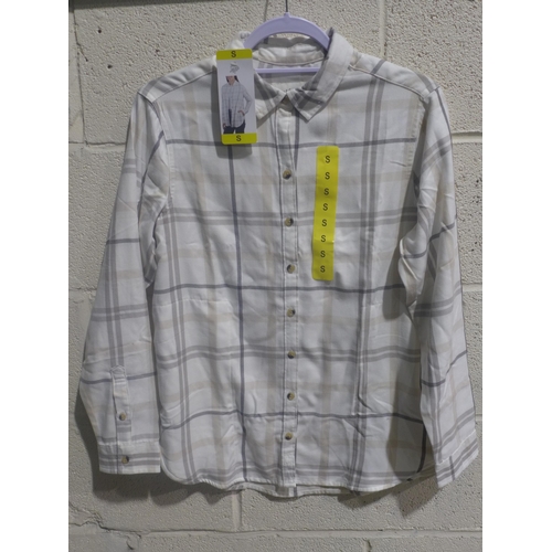 3378 - Quantity of ladies Jach's white checked shirts, mixed sizes *This lot is subject to VAT