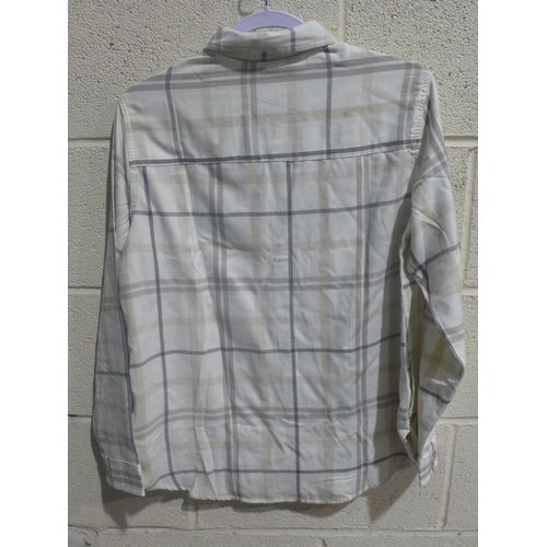 3378 - Quantity of ladies Jach's white checked shirts, mixed sizes *This lot is subject to VAT