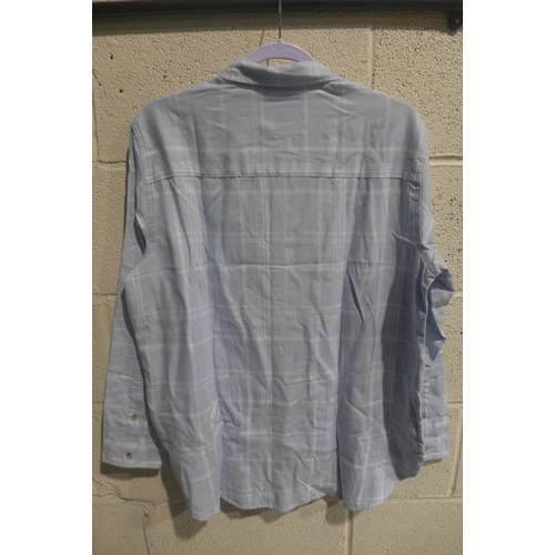 3381 - Large quantity of ladies Jach's light blue checked shirts, mixed sizes *This lot is subject to VAT