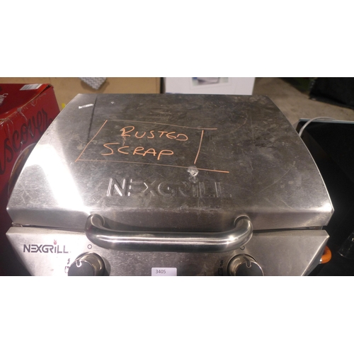 3405 - Nexgrill 2 Burner Stainless Steel BBQ, original RRP £99.99 + VAT (310-69) * This lot is subject to V... 