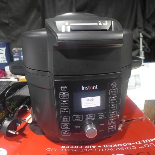 3406 - Instant Pot Gourmet Pressure Cooker (310-50) * This lot is subject to VAT