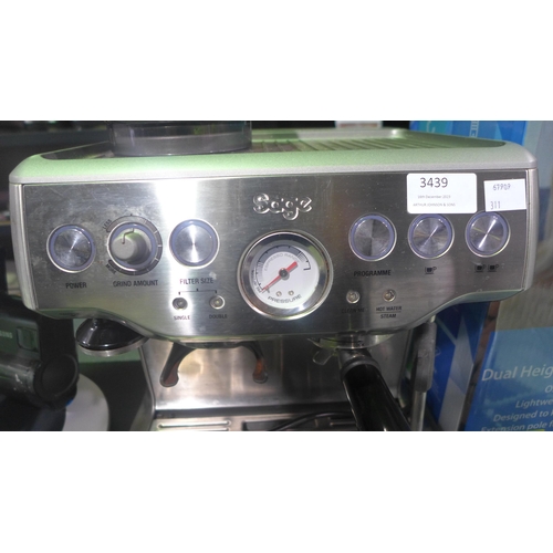 3439 - Sage Pump Coffee Machine, Original RRPn 449.99 + vat (311-27)    * This lot is subject to vat