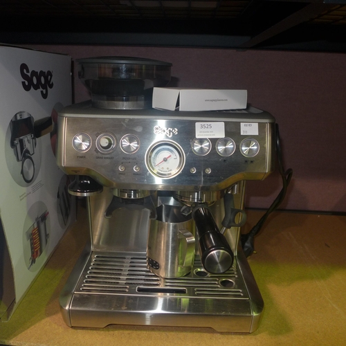 3525 - Sage Pump Coffee Machine, Original RRP £449.99 + vat (311-96)    * This lot is subject to vat