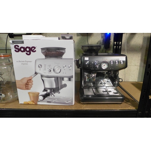 3019 - Sage Barista Impress Coffee Machine (model:- SES876BST4GUK1), original RRP £539.99 + VAT (311-311)  ... 