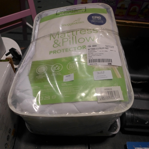 3057 - Snuggledown Mattress & Pillow Protector Set - Kingsize  (311-147)    * This lot is subject to vat