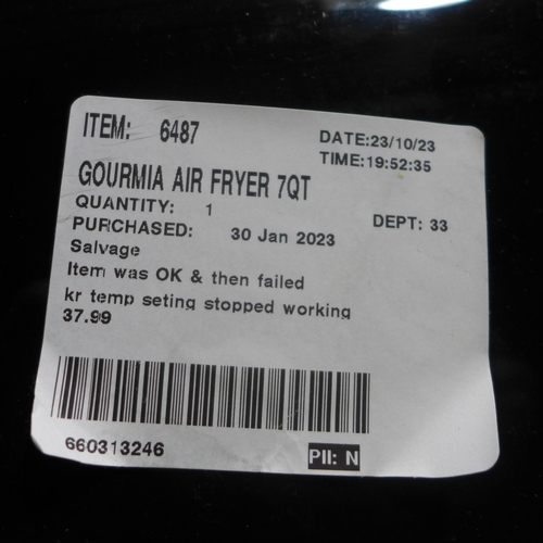 3064 - Gourmia Air Fryer 7Qt     (311-125)    * This lot is subject to vat