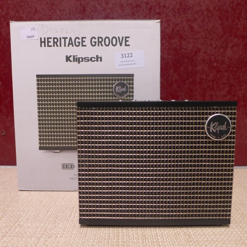 3122 - Klipsch Heritage Groove Wireless Speaker  (311-298)    * This lot is subject to vat