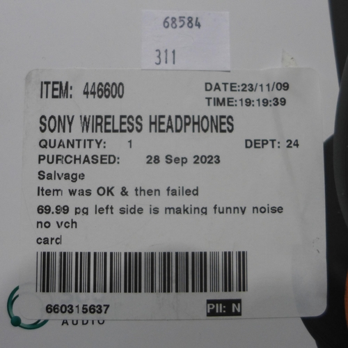 3125 - Sony Black Wireless Headphones - Model No WHCH720NB  (No Charging Lead)       (311-314)    * This lo... 